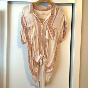 Thread and supply stripe button up